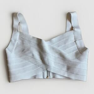 Herve Leger Forever 21 Bandage Bandeau Crop Top M Cream White